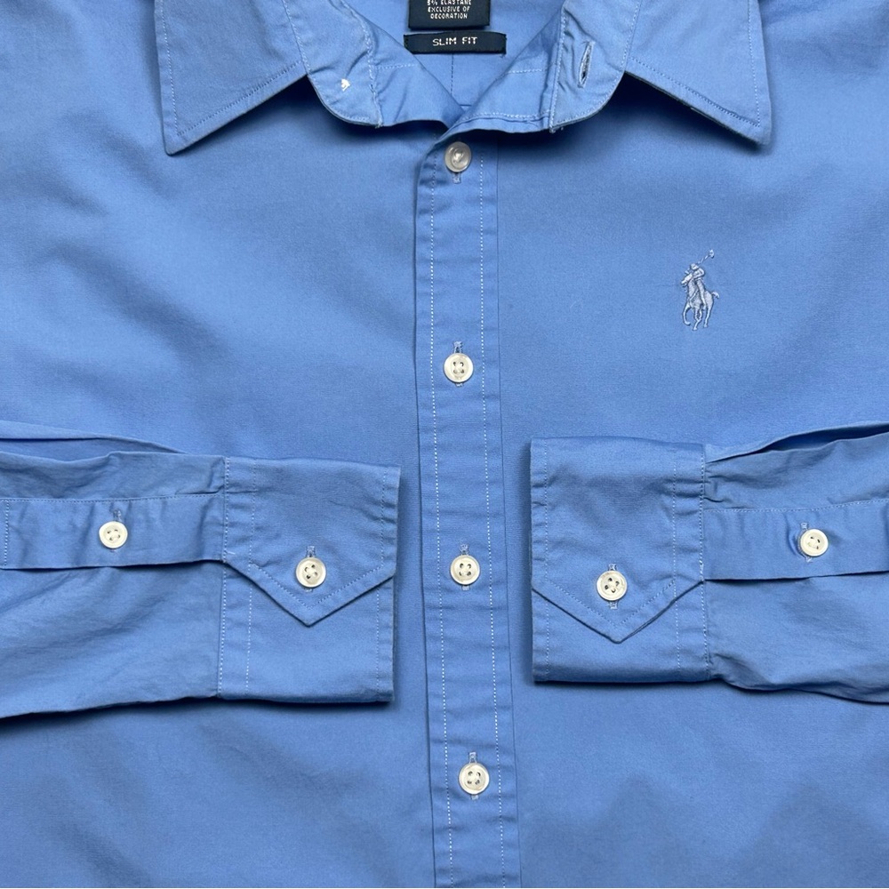 Ralph Lauren Boys 8 Slim Fit Sky Blue Casual Shirt